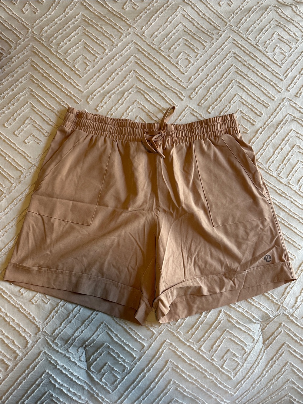 Mondetta Women's Athletic Drawstring Shorts - Light Brown